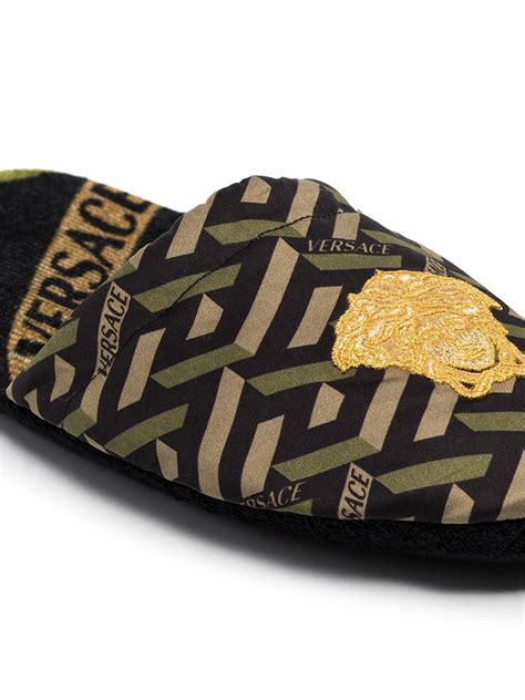 black versace slippers|versace medusa slippers.